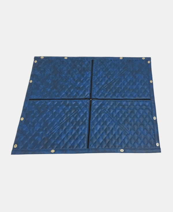 Blue diamond plate floor mat with interlocking edges.