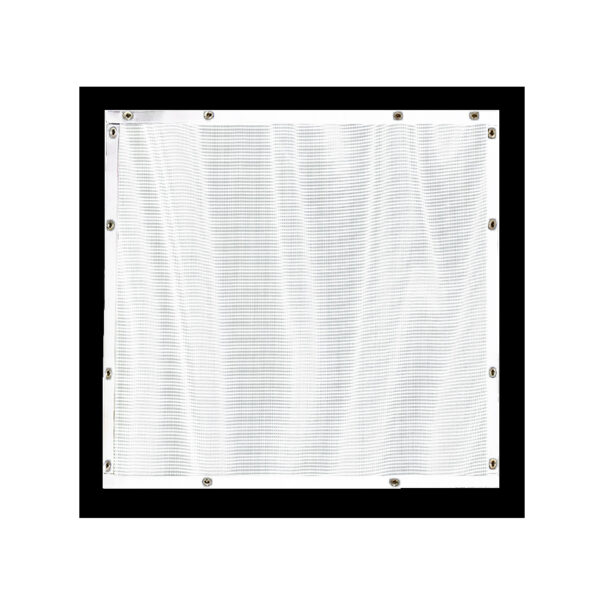 A black frame with white mesh on the outside.
