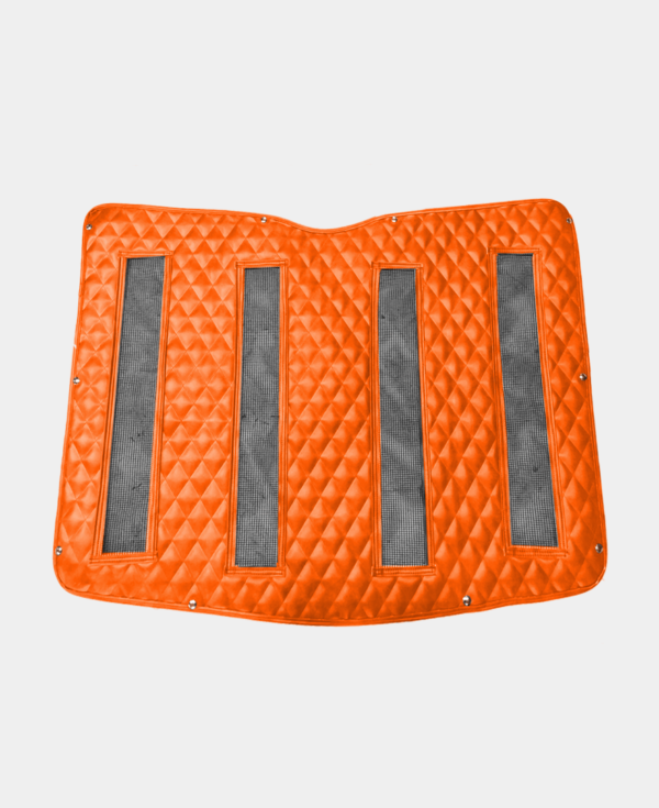 Orange car floor mat isolated on a white background.