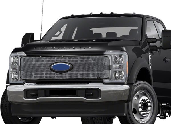 Black Ford Super Duty truck grille.