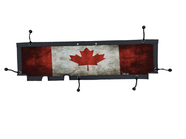 A canadian flag hanging on the wall
