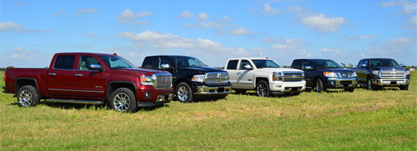 A lineup of five ZenEclipse CAR/VAN/SUV/PICKUP TRUCK Window Covers parked on a grassy field under a clear sky.