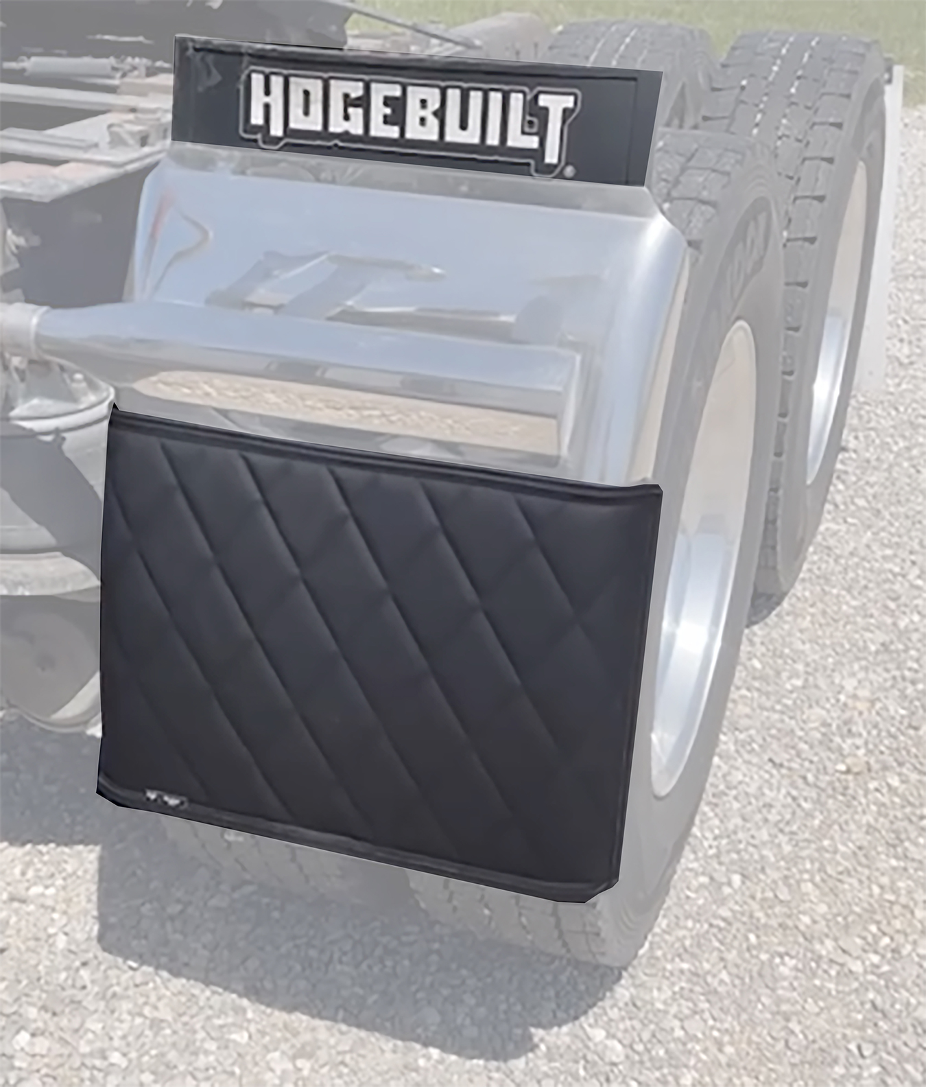 A close up of the front tire on a truck