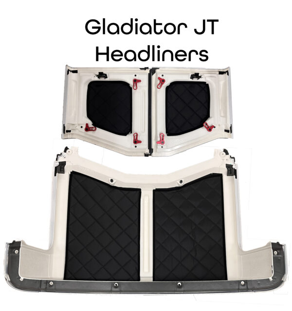 A gladiator jt headliners with black and white design.